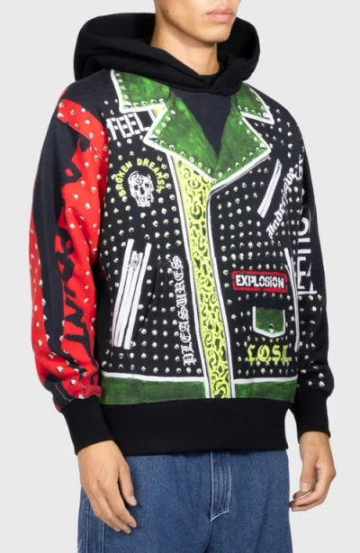 Pleasures Explosion Cotton Blend Hoodie Pullover In Animal Print