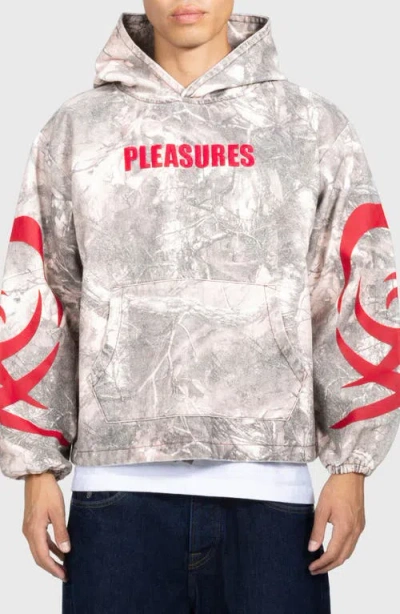 Pleasures Hunt Oversize Camo Cotton Canvas Hoodie In Multi