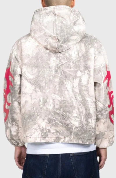 Pleasures Hunt Oversize Camo Cotton Canvas Hoodie In Multi