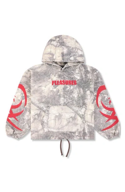 Pleasures Hunt Oversize Camo Cotton Canvas Hoodie In Multi