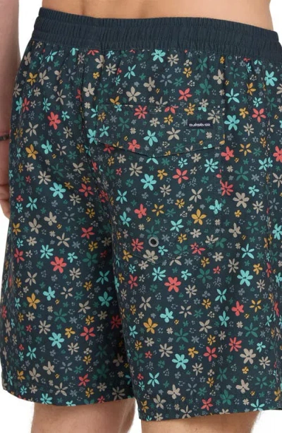 Quiksilver Men's Everyday Volley Ditsy Floral Swim Shorts In Green