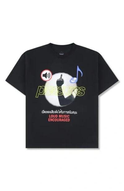 Pleasures Loud Music Cotton Graphic T-shirt In Black