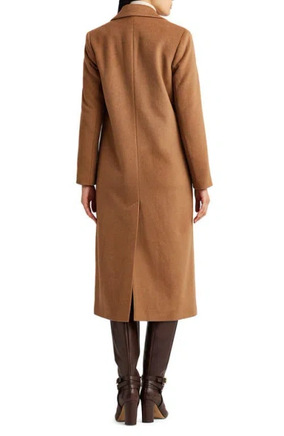 Ralph Lauren Women's Face-dawley Double-breasted Wool-blend Jacket In Brown