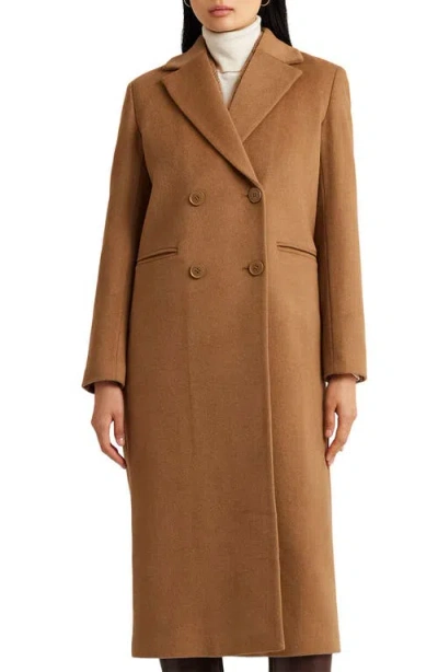 Ralph Lauren Women's Face-dawley Double-breasted Wool-blend Jacket In Brown