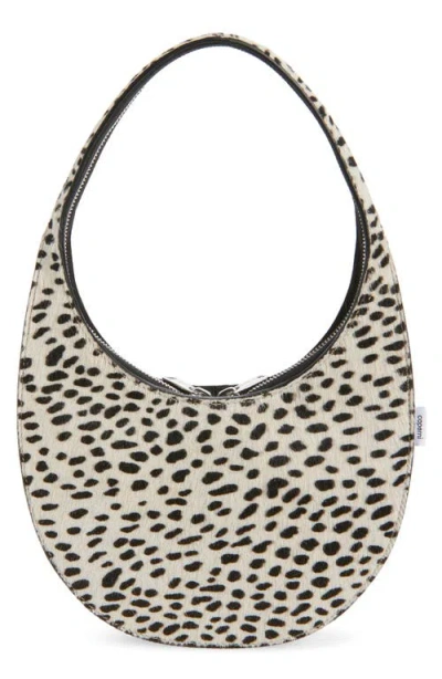 Coperni Swipe Black And White Handbag With Brushed Effect And All-over Polka Dots Motif In Fabric