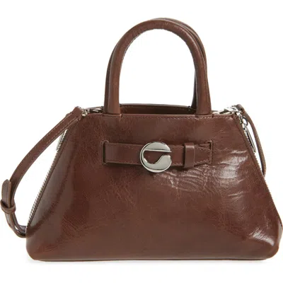 Coperni Mini Data Leather Top Handle Bag In Brown