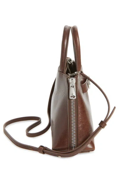 Coperni Mini Data Leather Top Handle Bag In Brown