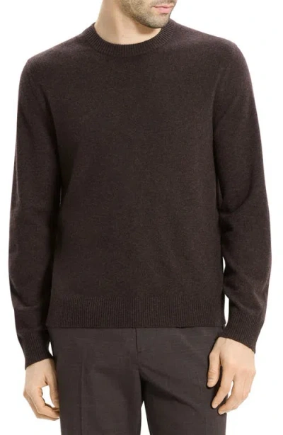 Theory Hilles Crewneck Sweater In Cashmere In Brown