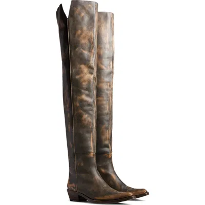 Khaite Clive Over The Knee Western Boot In Brown