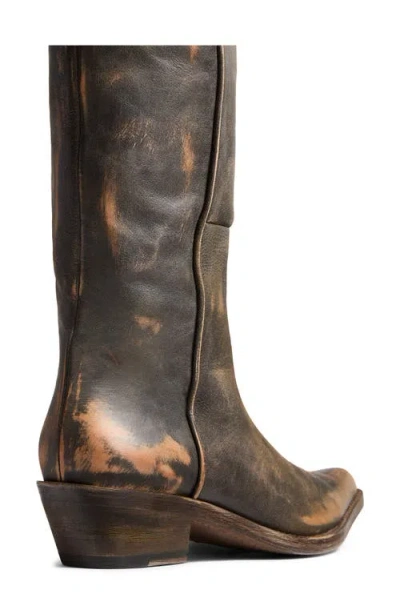 Khaite Clive Over The Knee Western Boot In Brown