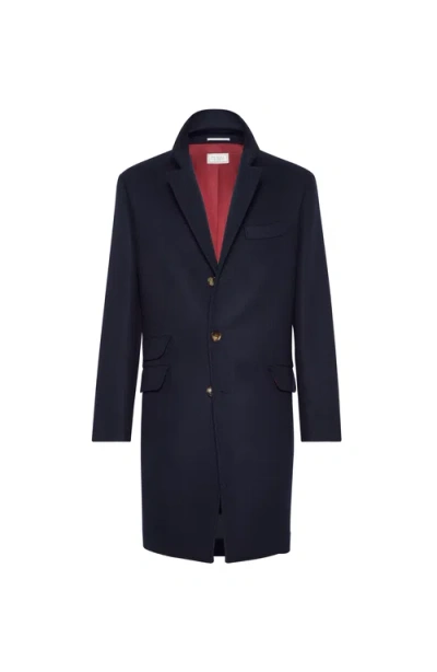 Brunello Cucinelli Cashmere Outwear Jacket In Blue