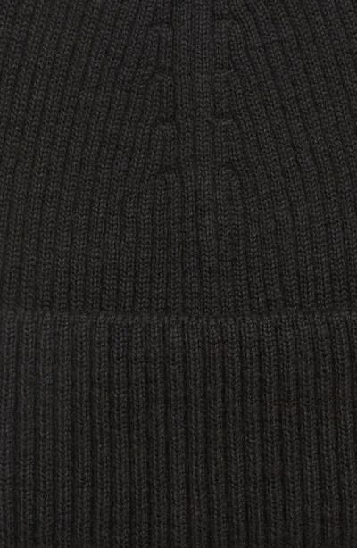Our Legacy Ribbed Wool Cap Folded Cuff In Black