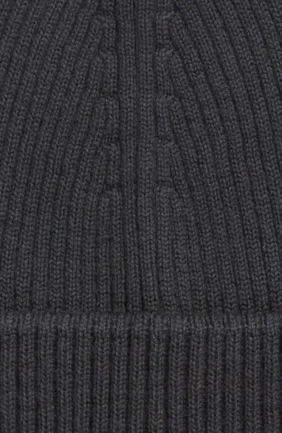 Our Legacy Ribbed Wool Cap Folded Cuff In Gray