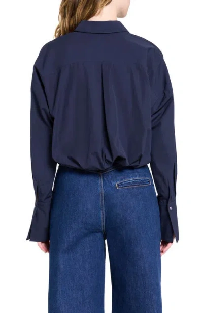 Twp Taken Draped Button-up Shirt In Blue