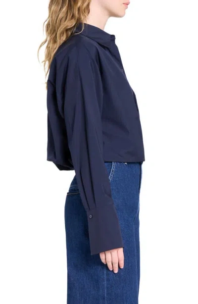Twp Taken Draped Button-up Shirt In Blue