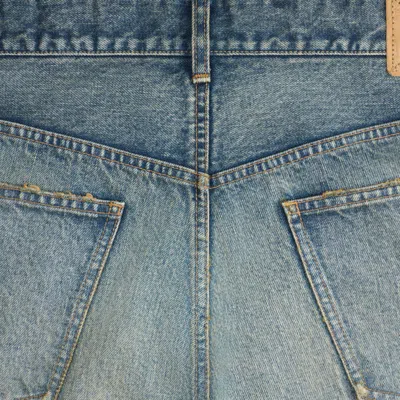 Celine Wide Leg Jeans In Cotton Denim In Blue