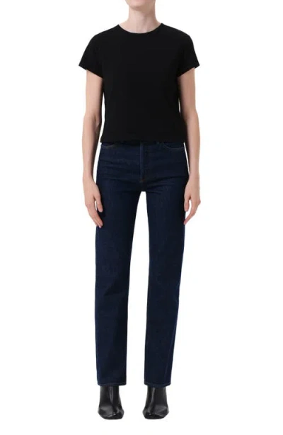 Agolde Harper Mid Rise Relaxed Straight Jeans In Reissue In Blue