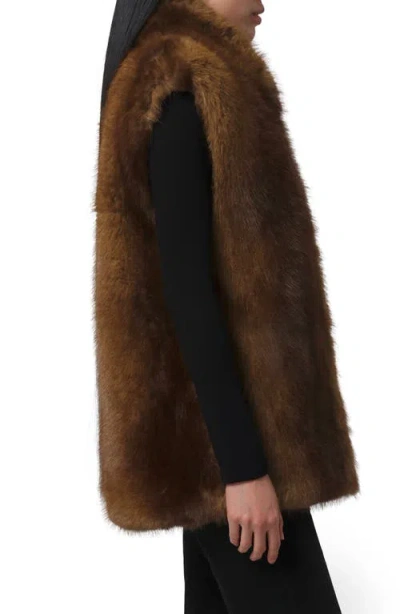 Apparis Laila Faux Mink Vest In Brown