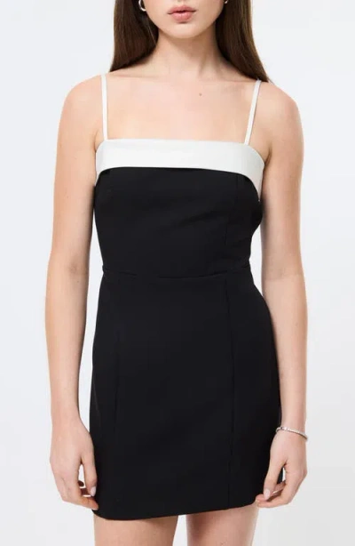 French Connection Azra Twill Carey Foldover Dress In Black