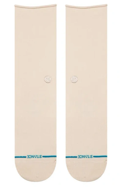 Stance Rolled Crew Socks In Neutral