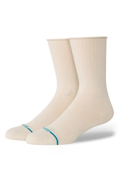 Stance Rolled Crew Socks In Neutral