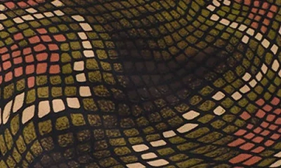 Steve Madden Vivienne Snake Print Long Sleeve Turtleneck Mesh Midi Dress In Brown