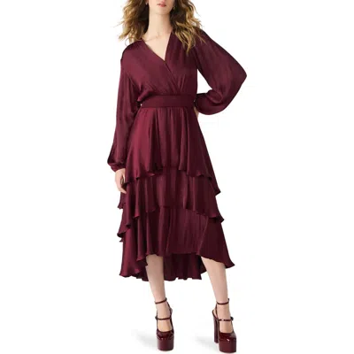 Steve Madden Women's Bei Smocked-waist Tiered High-low Dress In Animal Print