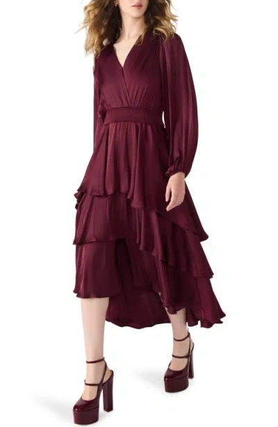 Steve Madden Women's Bei Smocked-waist Tiered High-low Dress In Animal Print