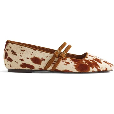Madewell The Greta Double-strap Ballet Flat In Animal Print