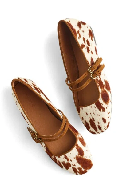 Madewell The Greta Double-strap Ballet Flat In Animal Print