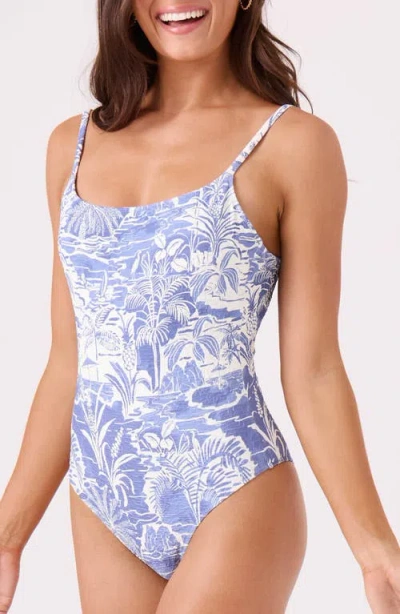 Roxy Juniors' Mana Low-back One-piece Tank Swimsuit In Blue