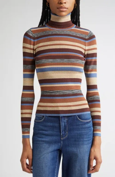 L'agence Olene Stripe Turtleneck Sweater In Multi