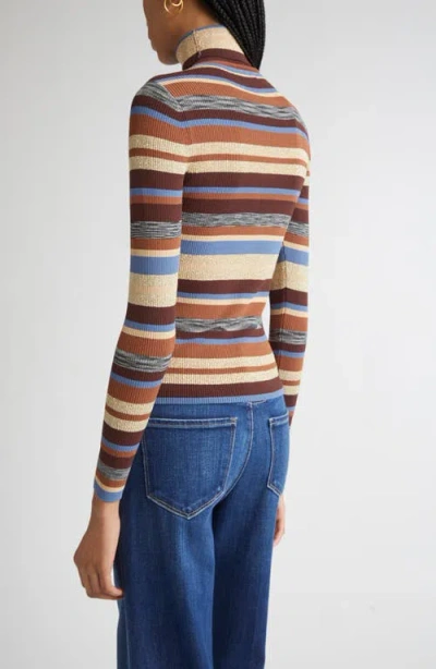 L'agence Olene Stripe Turtleneck Sweater In Multi