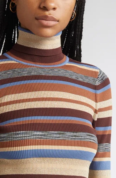 L'agence Olene Stripe Turtleneck Sweater In Multi