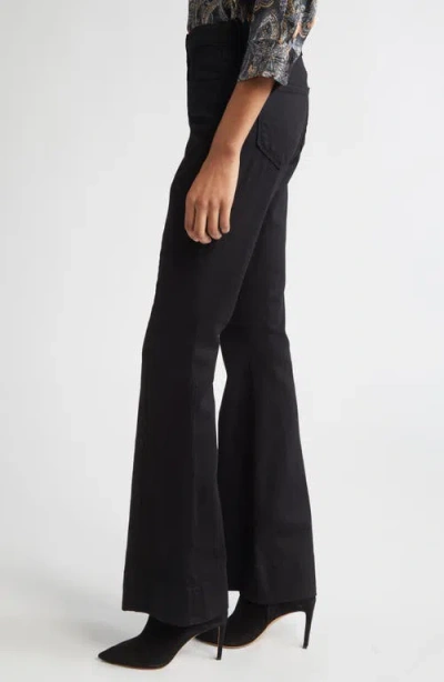 L'agence Sera High Rise Sneaker Flare-leg Jean In Saturated Black In Black