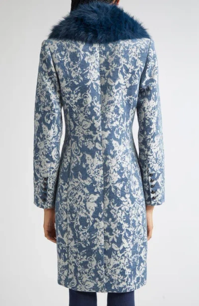 L'agence Laney Metallic Faux Fur Collar Coat In Multi