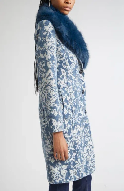 L'agence Laney Metallic Faux Fur Collar Coat In Multi