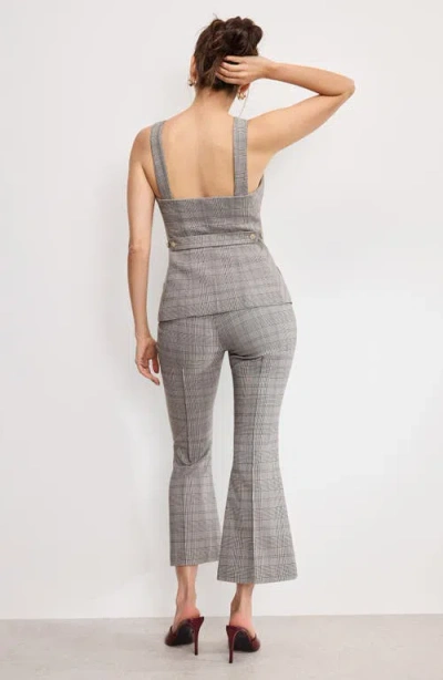 Good American Plaid Pull On Kick Flare Pants In Gray