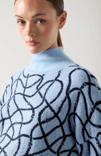 Lk Bennett Natalia Merino Wool Blend Turtleneck Sweater In Blue