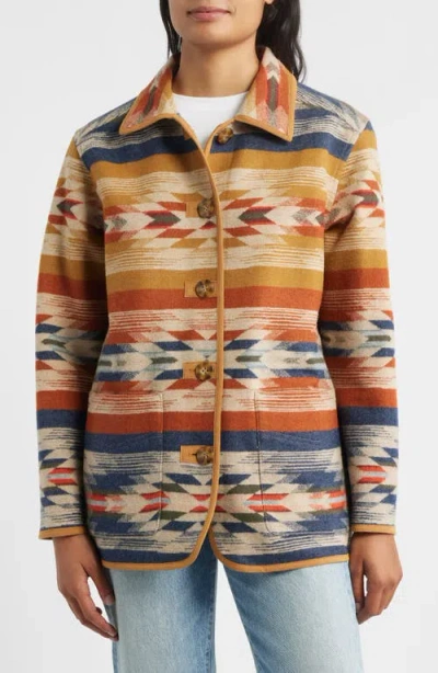 Pendleton Wyeth Falls Reversible Wool Coat In Multi