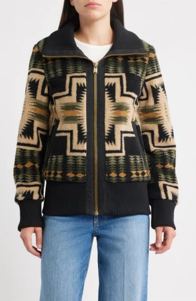 Pendleton Foxglove Range Fleece Bomber Jacket In Multi