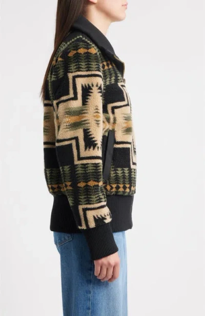 Pendleton Foxglove Range Fleece Bomber Jacket In Multi