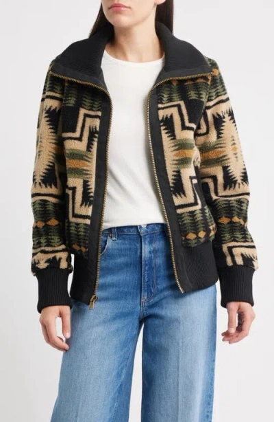 Pendleton Foxglove Range Fleece Bomber Jacket In Multi