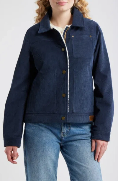 Pendleton Wind River Corduroy Trucker Jacket With Removable Fleece Collar In Blue