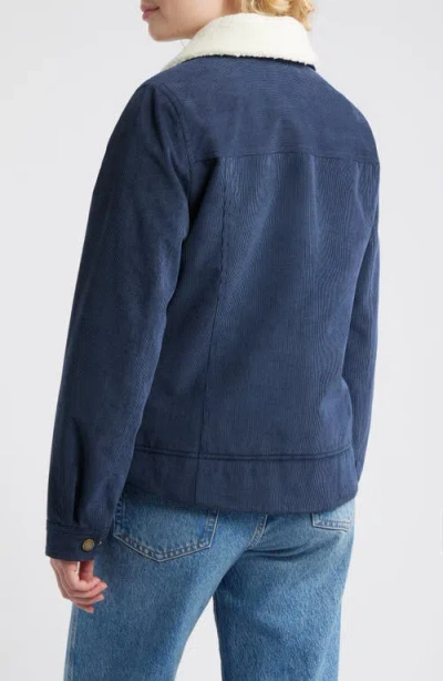 Pendleton Wind River Corduroy Trucker Jacket With Removable Fleece Collar In Blue