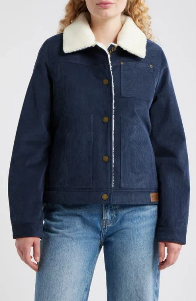 Pendleton Wind River Corduroy Trucker Jacket With Removable Fleece Collar In Blue