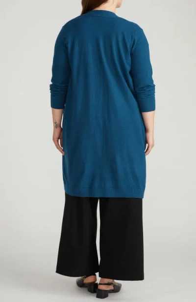 Universal Standard Long Open Front Cardigan In Blue