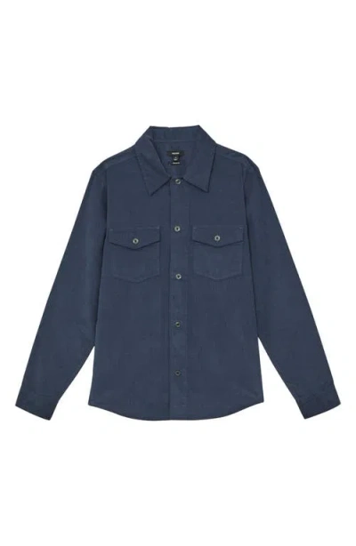 Reiss Mens Kai Twin-pocket Regular-fit Corduroy Overshirt Airforce Blue Xs In Blue
