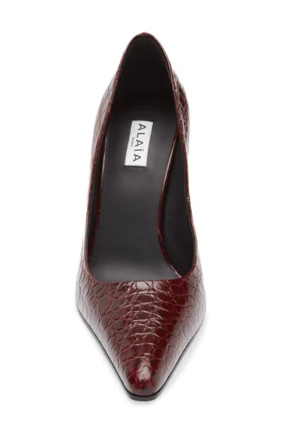 Alaïa Show Pointed Toe Lizard Embossed Pump In Animal Print