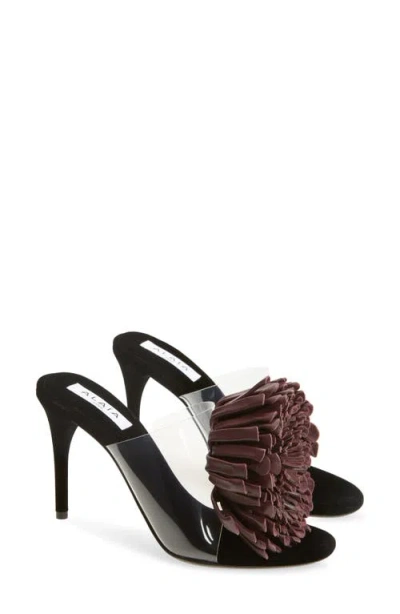 Alaïa Stiletto Heel Asymmetrical Open Toe Sandal In Animal Print